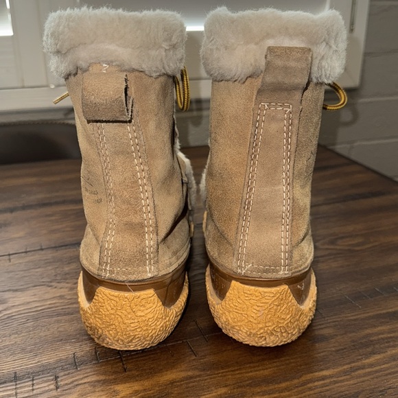 Vintage Sorel Gabrielle felt lined women’s size 6-7 winter/snow boots tan suede - Picture 6 of 10
